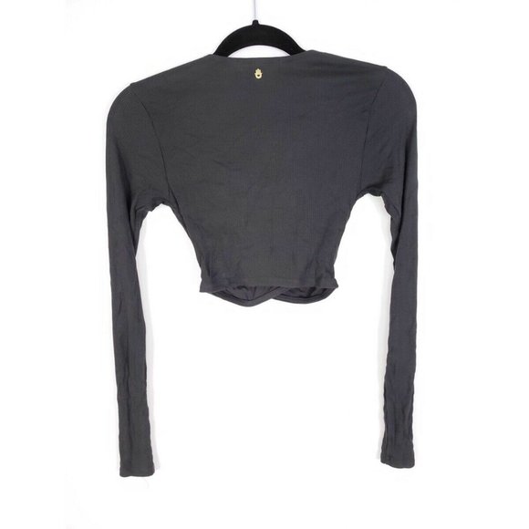 Spiritual Gangster Odette Ribbed Surplice Crop Top - Picture 5 of 7